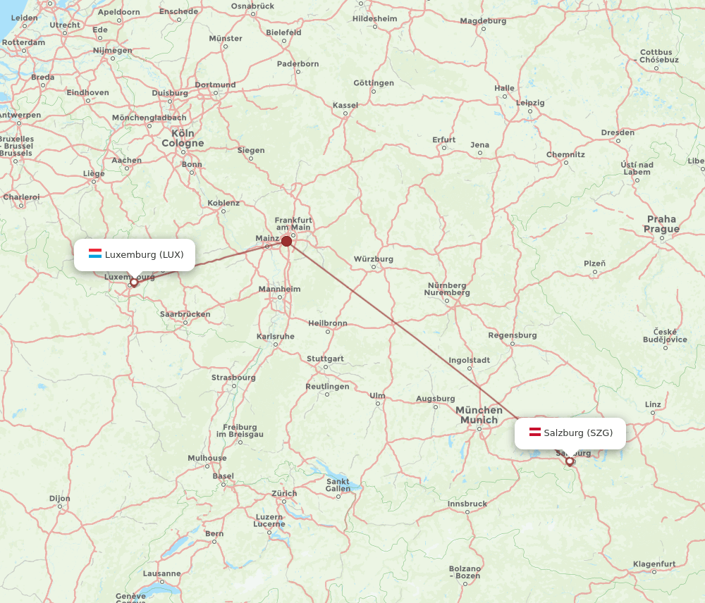 LUX-SZG flight routes