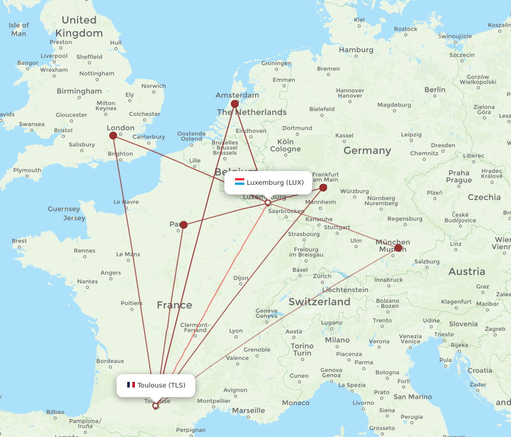 LUX-TLS flight routes