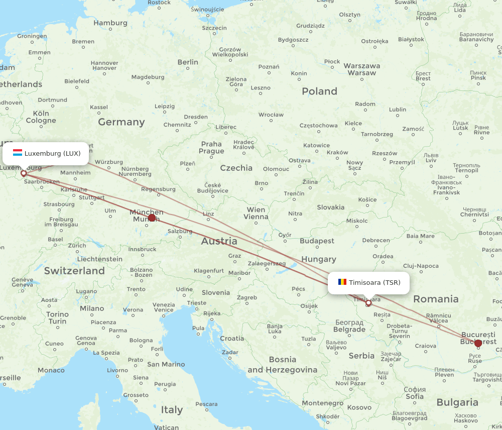 LUX-TSR flight routes