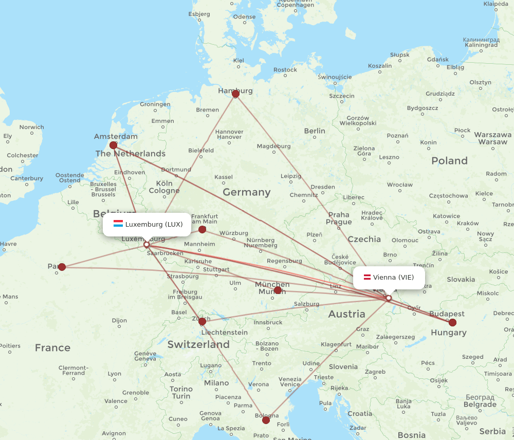 LUX-VIE flight routes