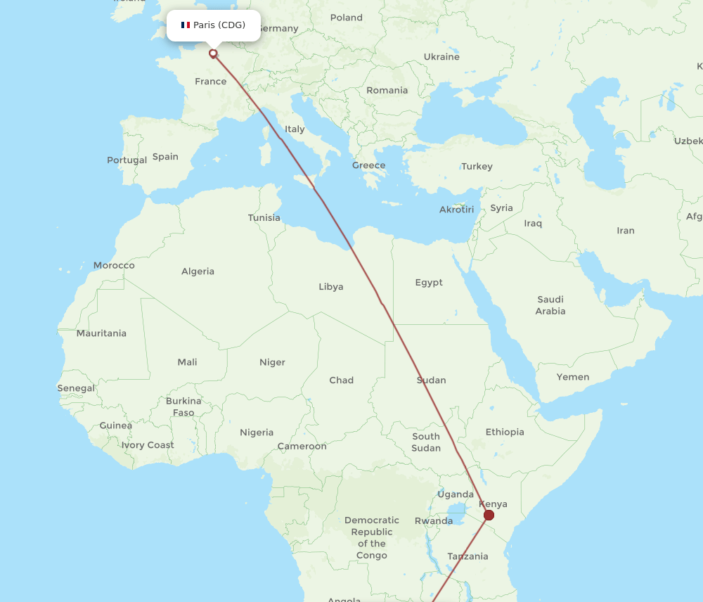 LVI-CDG flight routes