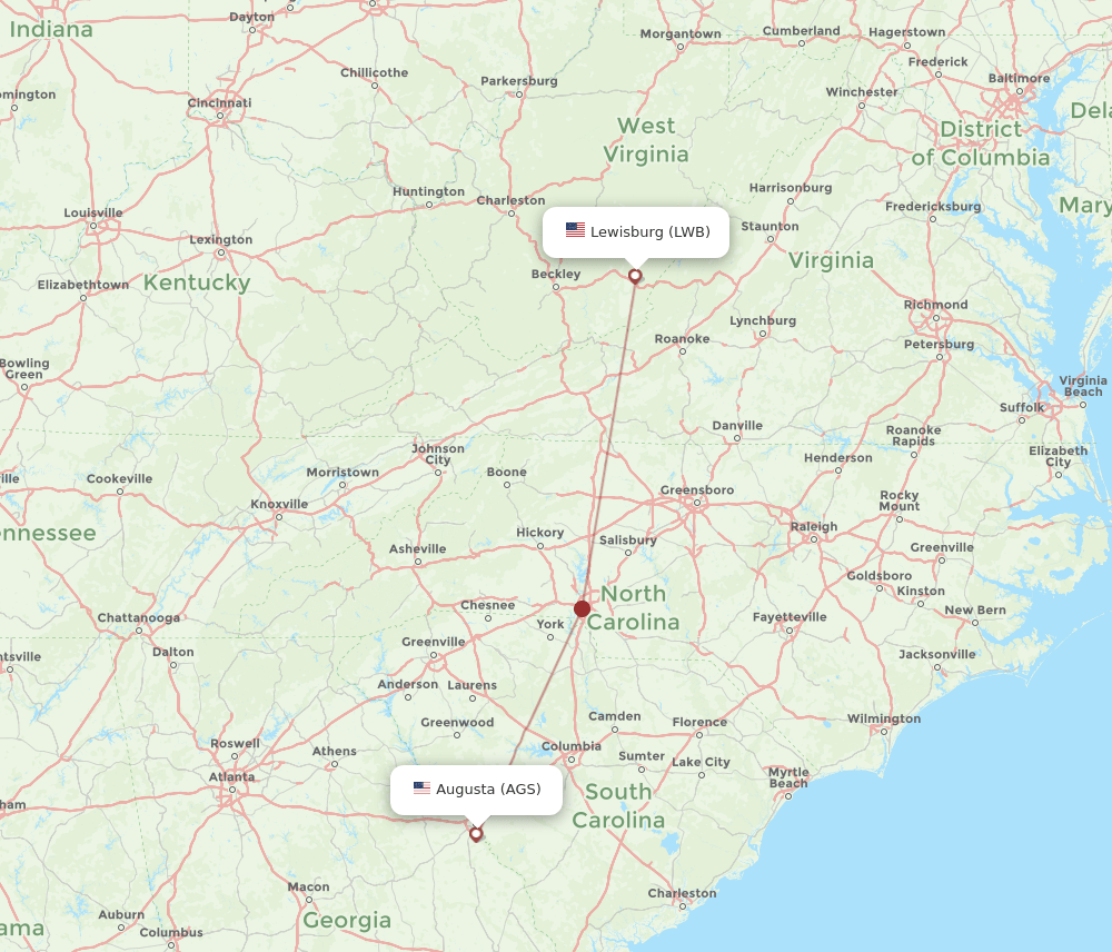 LWB-AGS flight routes