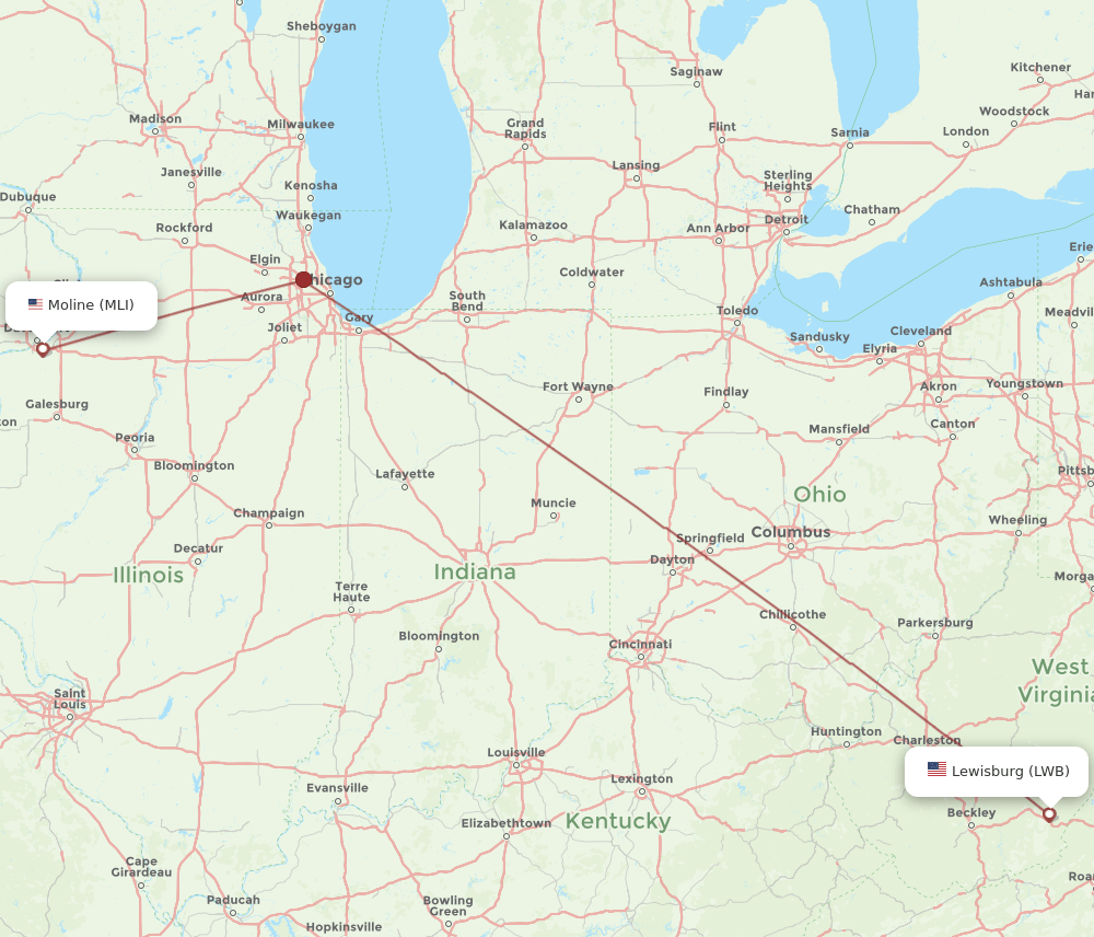 LWB-MLI flight routes