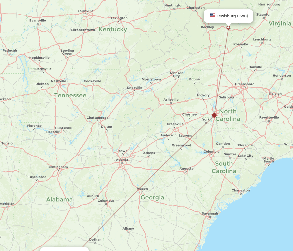 LWB-VPS flight routes