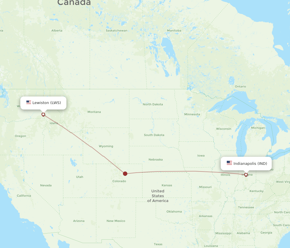 LWS to IND flights and routes map