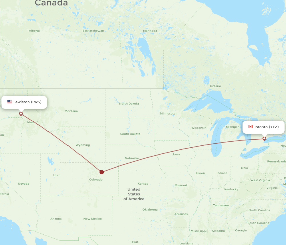 LWS-YYZ flight routes