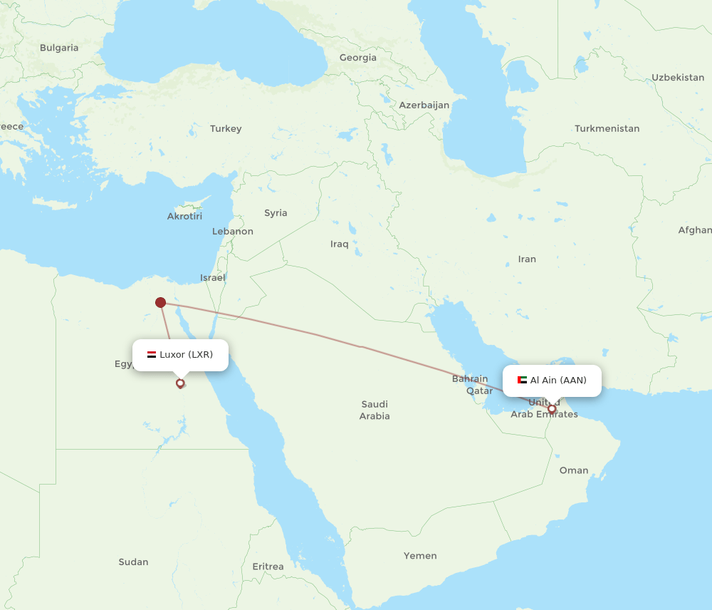 LXR to AAN flights and routes map