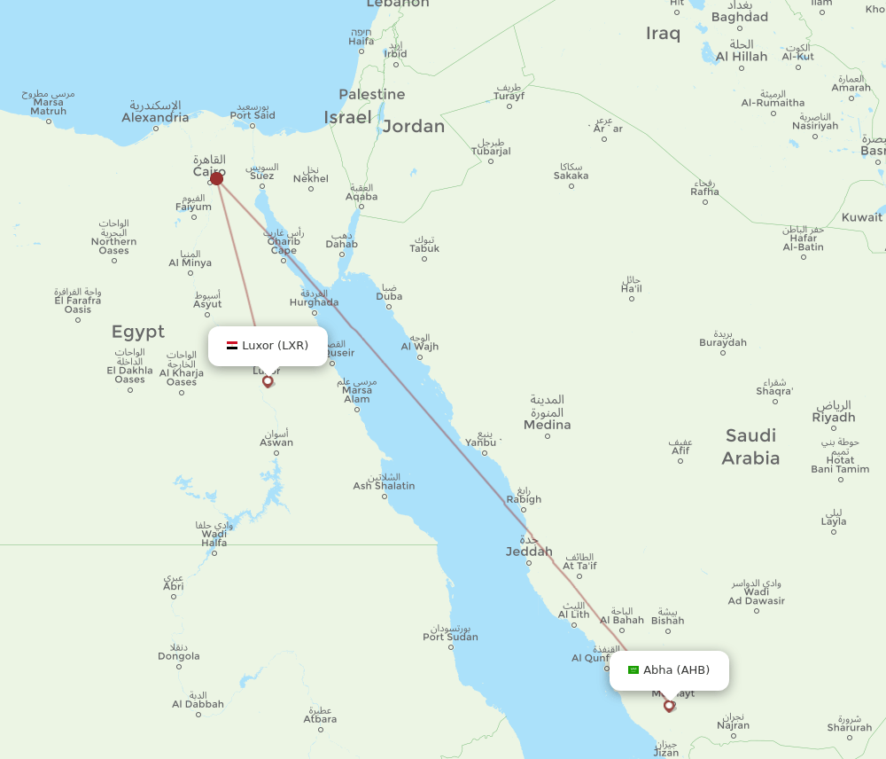 LXR to AHB flights and routes map