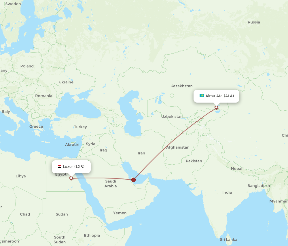 LXR-ALA flight routes