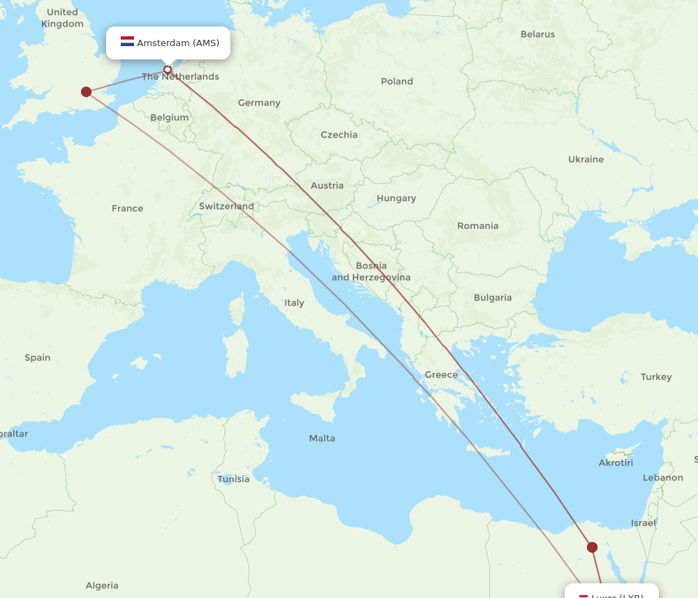 LXR-AMS flight routes
