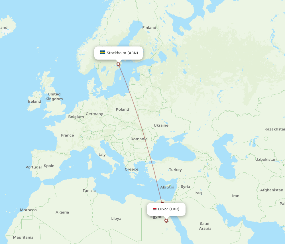 LXR-ARN flight routes