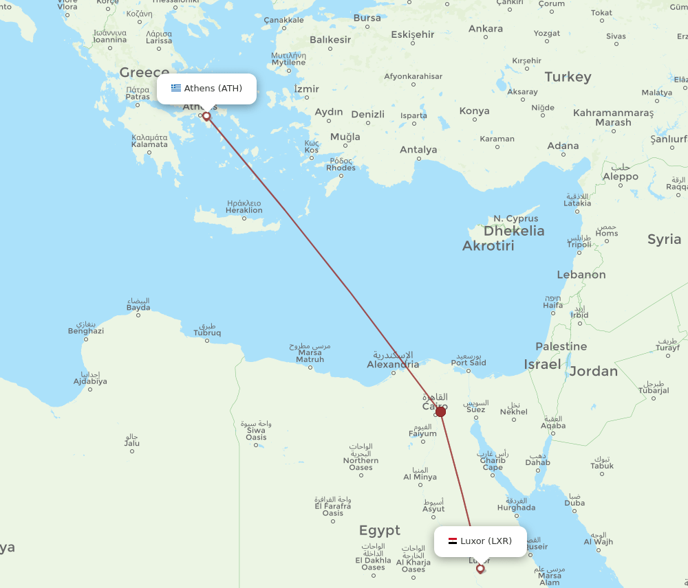 LXR-ATH flight routes