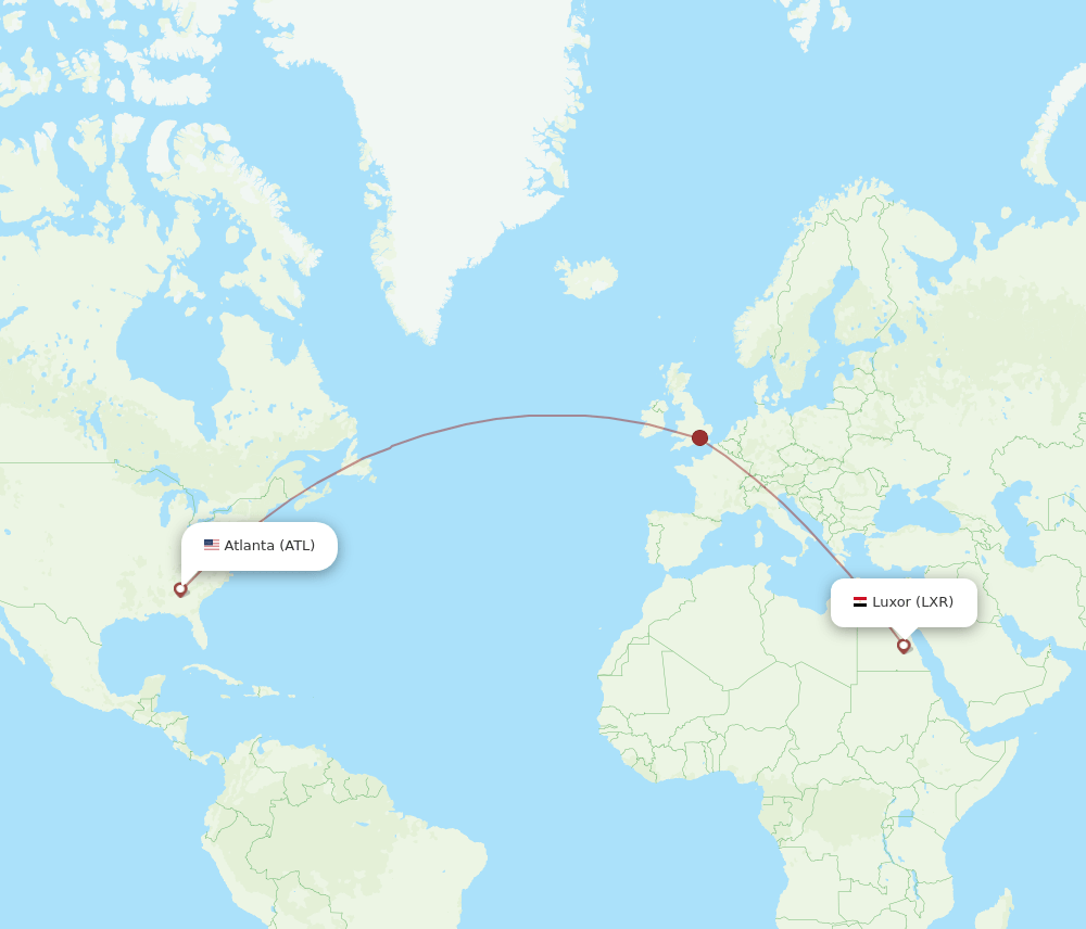 LXR-ATL flight routes