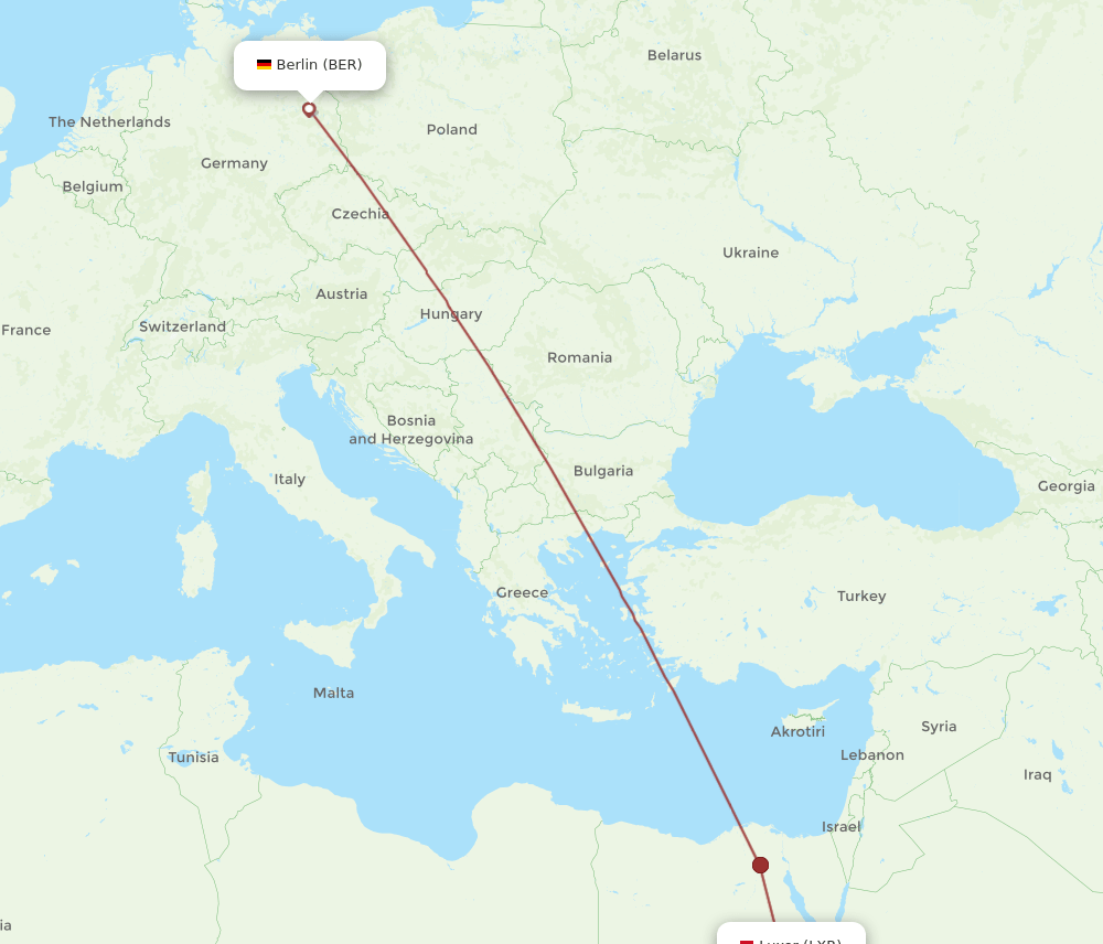 LXR-BER flight routes