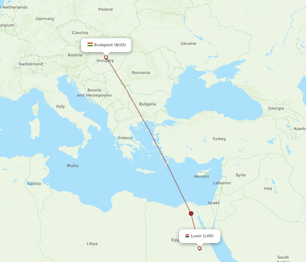 LXR-BUD flight routes