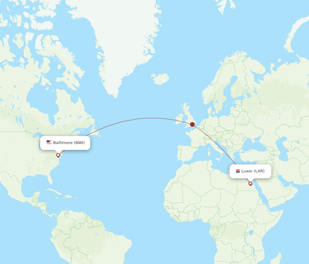 LXR-BWI flight routes