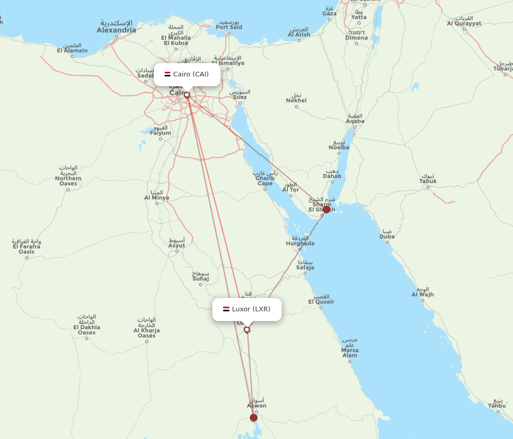 LXR to CAI flights and routes map