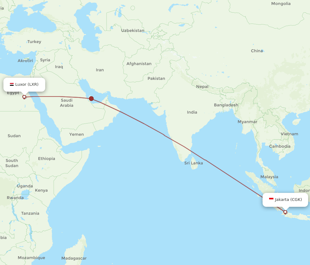 LXR-CGK flight routes