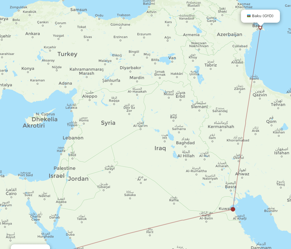 GYD to LXR flights and routes map
