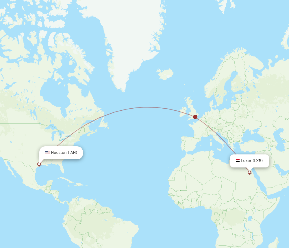 LXR-IAH flight routes