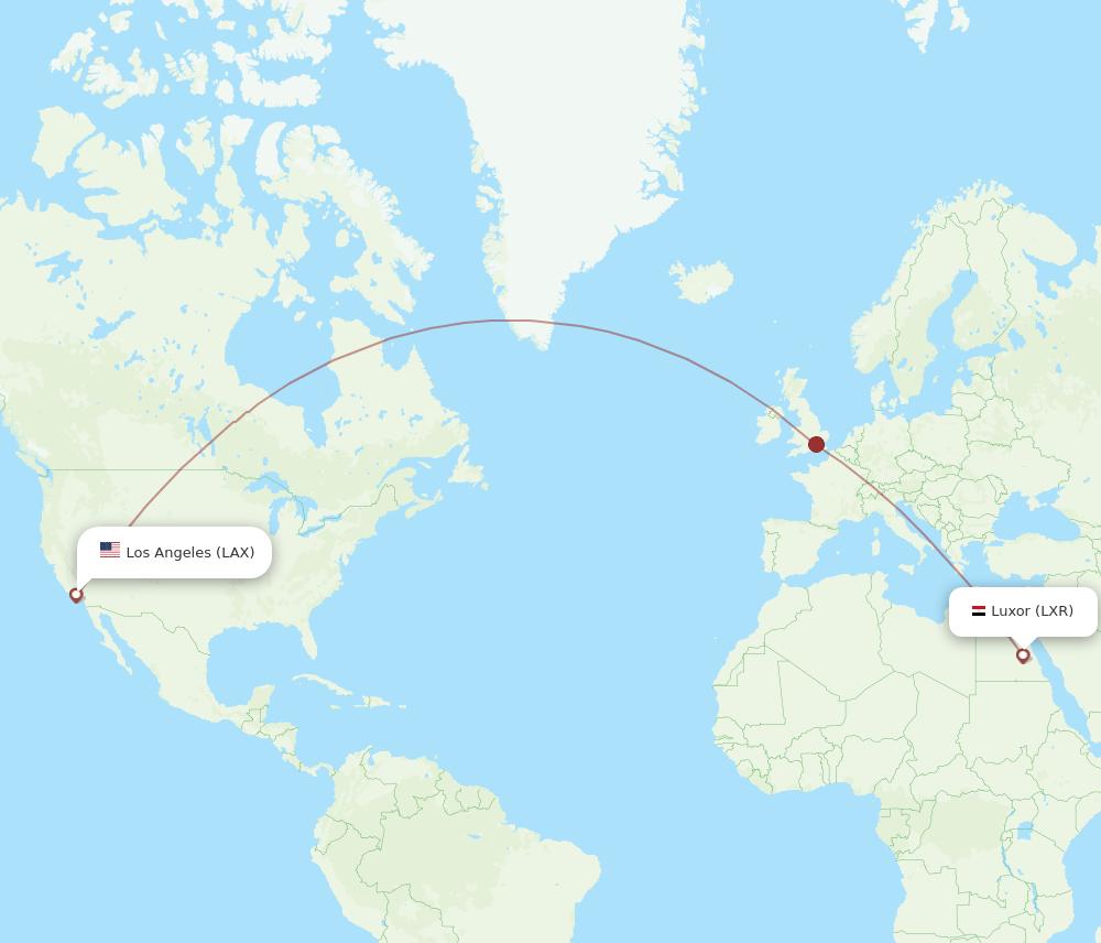 LXR-LAX flight routes