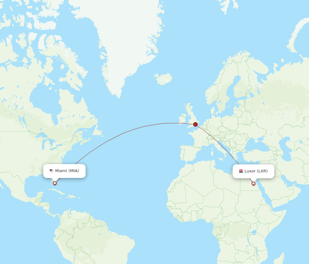 LXR-MIA flight routes