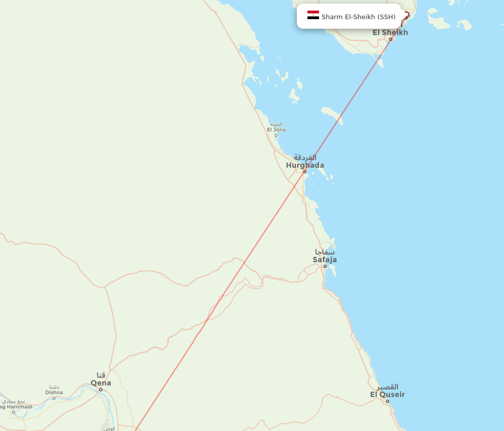 SSH to LXR flights and routes map