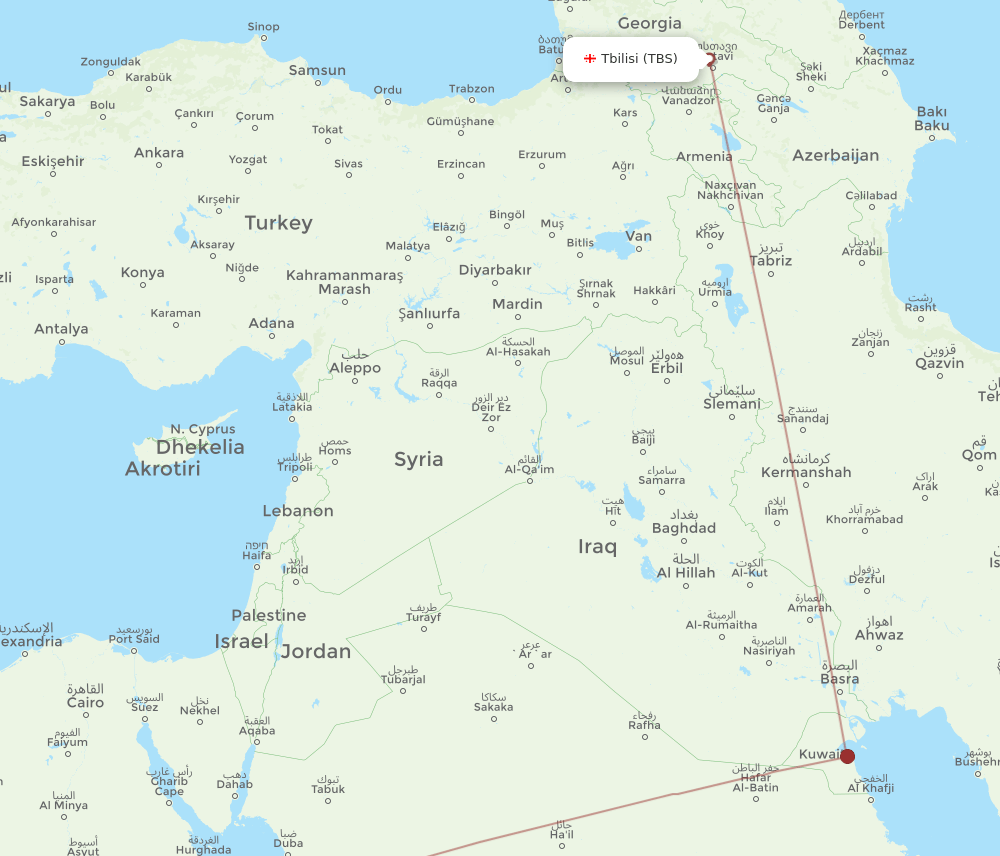LXR-TBS flight routes