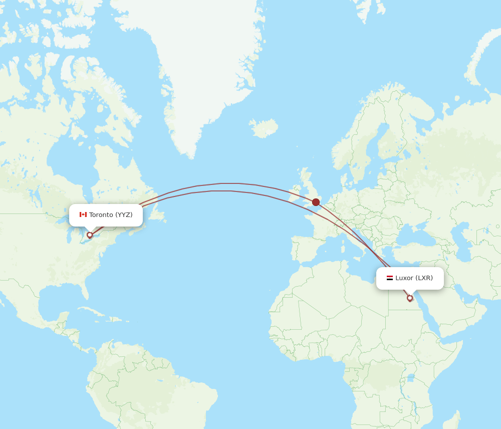 LXR-YYZ flight routes
