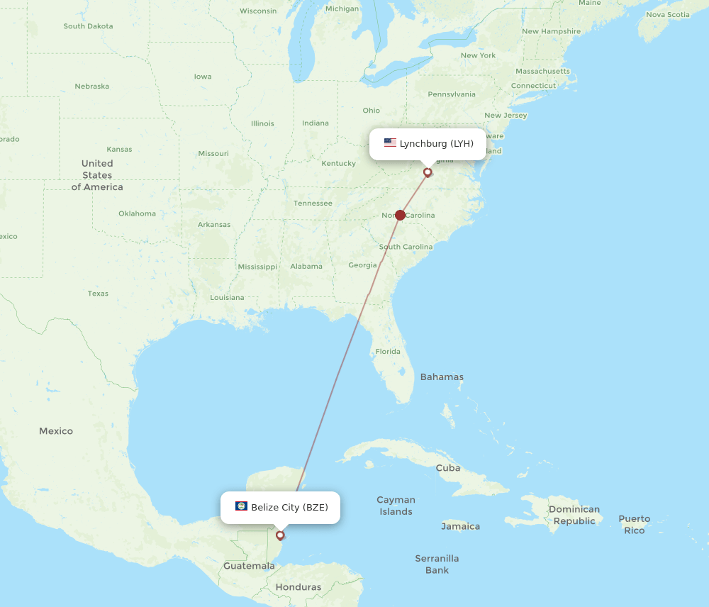 LYH-BZE flight routes