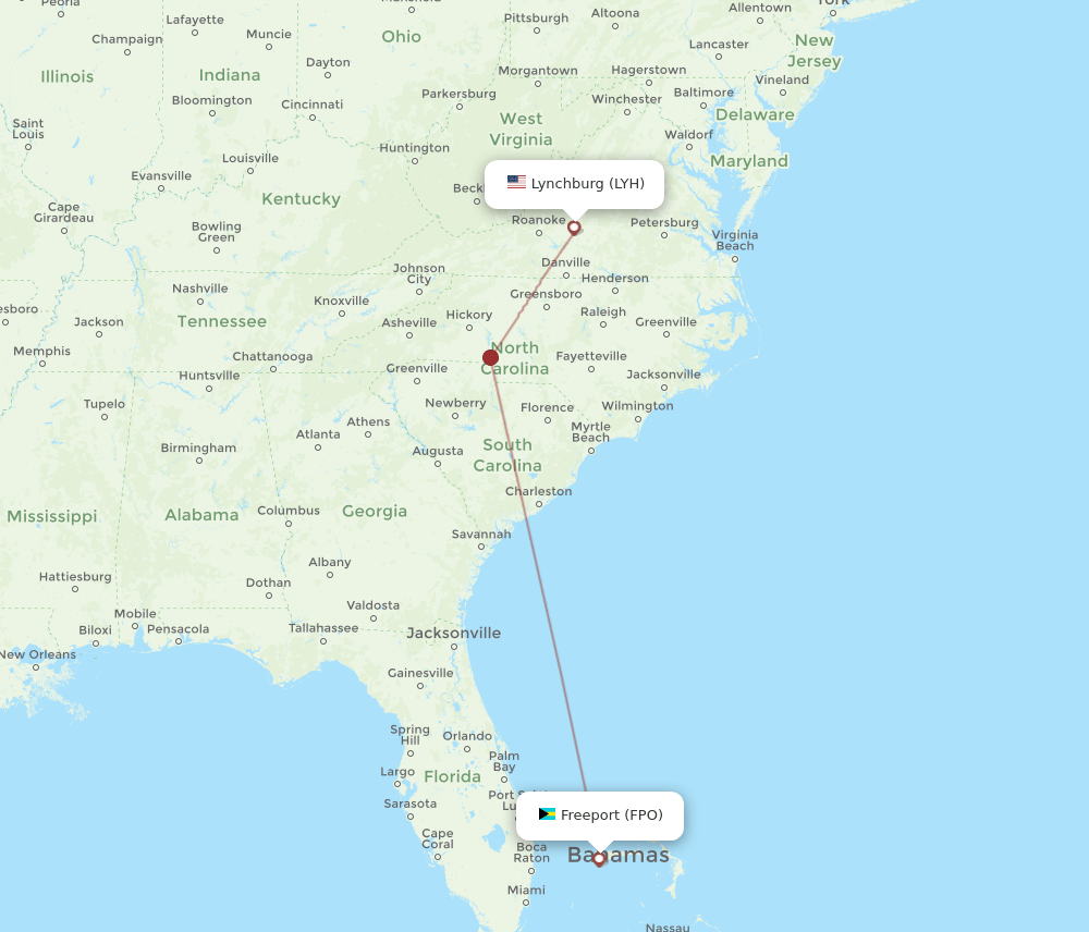 LYH-FPO flight routes