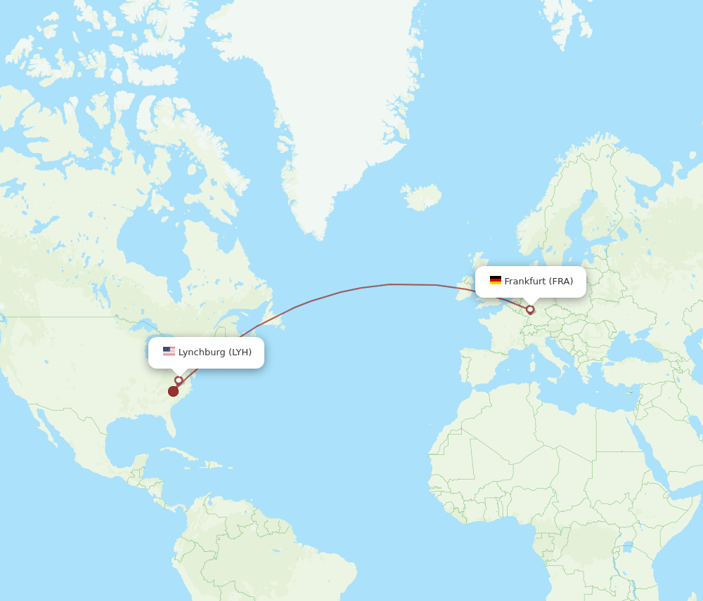 LYH-FRA flight routes