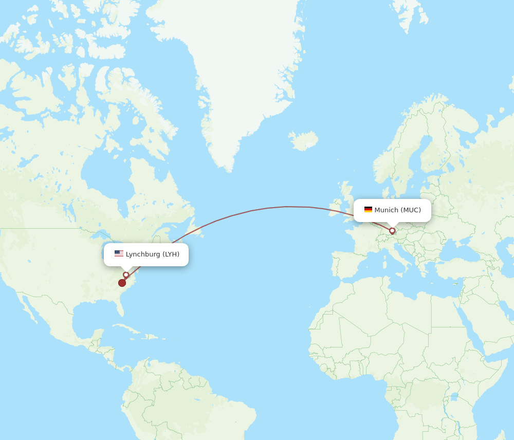 LYH-MUC flight routes