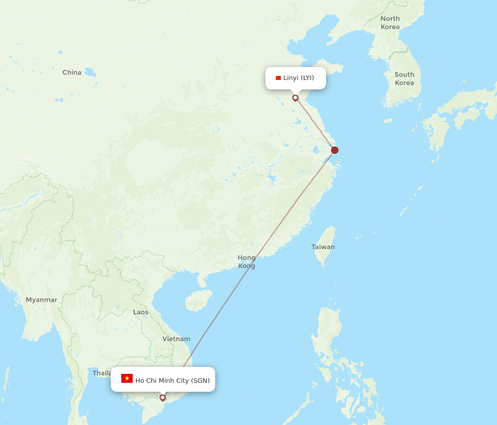 LYI-SGN flight routes