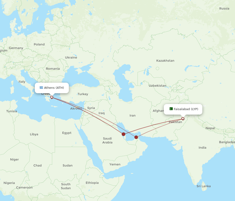 LYP-ATH flight routes