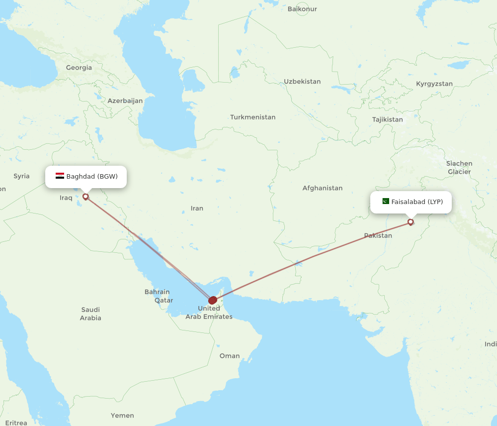 LYP-BGW flight routes