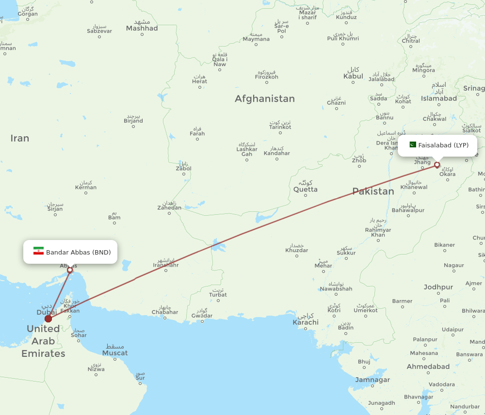 LYP to BND flights and routes map