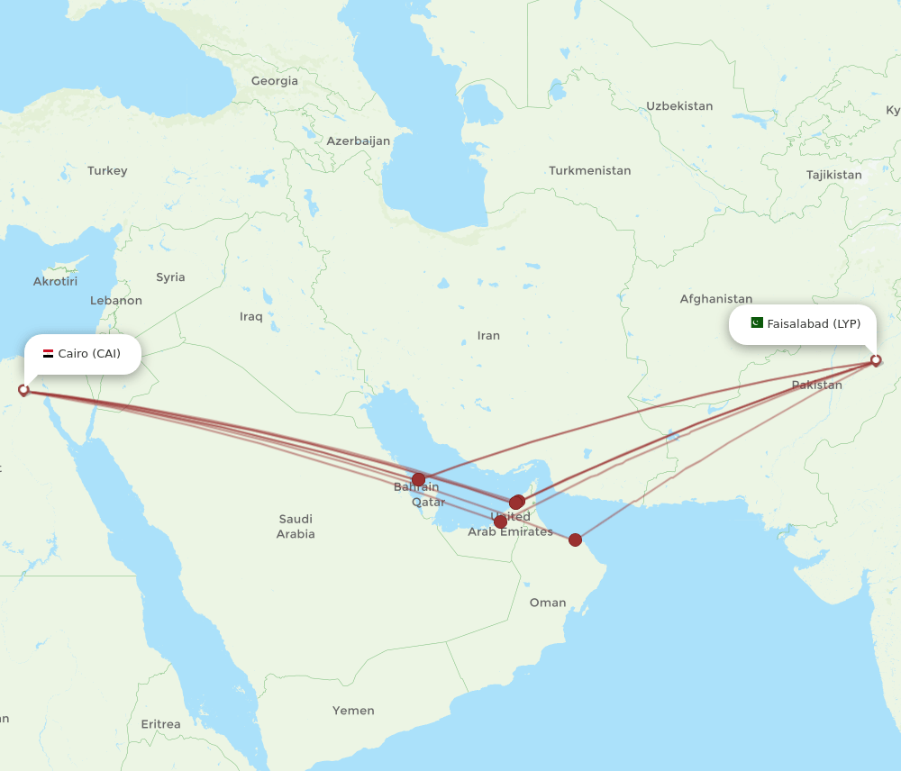 LYP to CAI flights and routes map