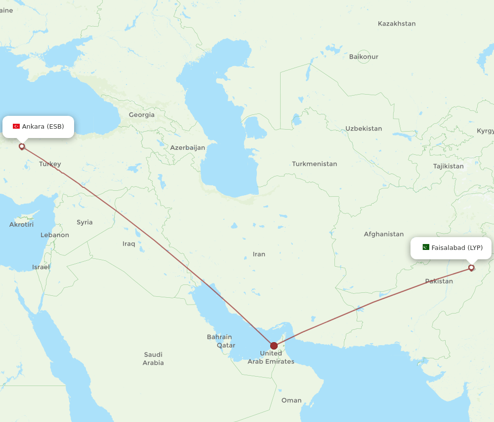 LYP-ESB flight routes