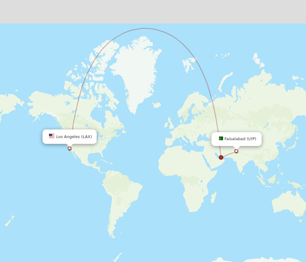 LYP-LAX flight routes