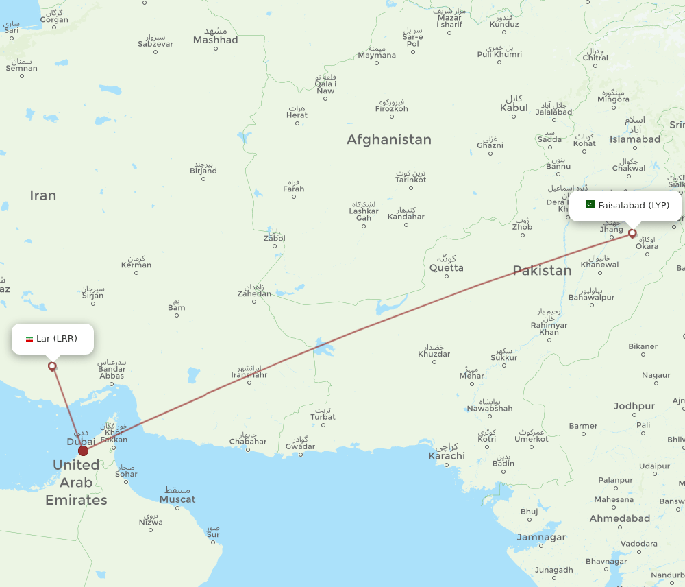 LYP to LRR flights and routes map