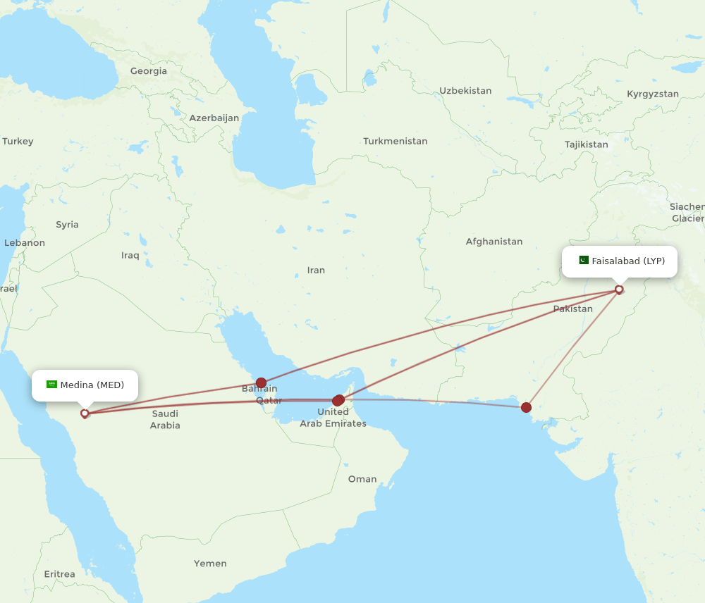LYP-MED flight routes
