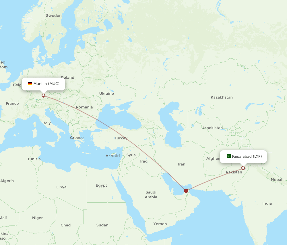 LYP-MUC flight routes