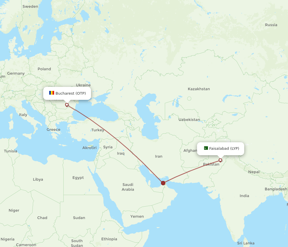 LYP-OTP flight routes