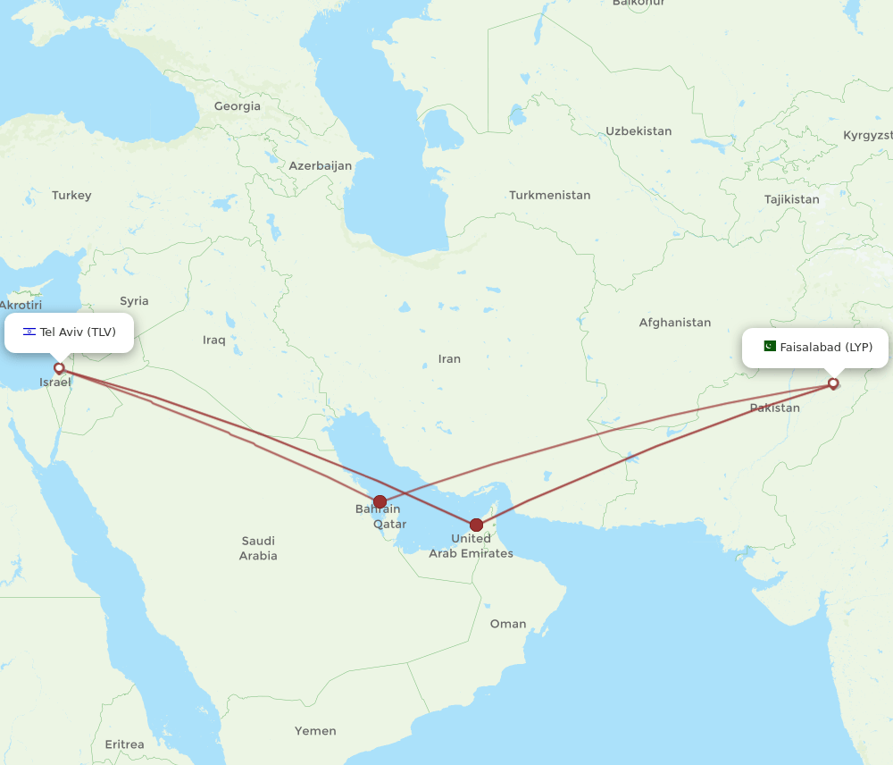 LYP-TLV flight routes