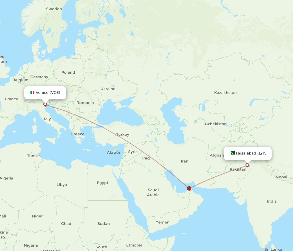 LYP-VCE flight routes