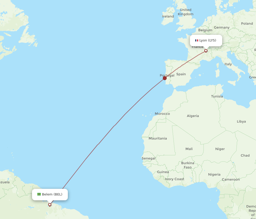 LYS-BEL flight routes