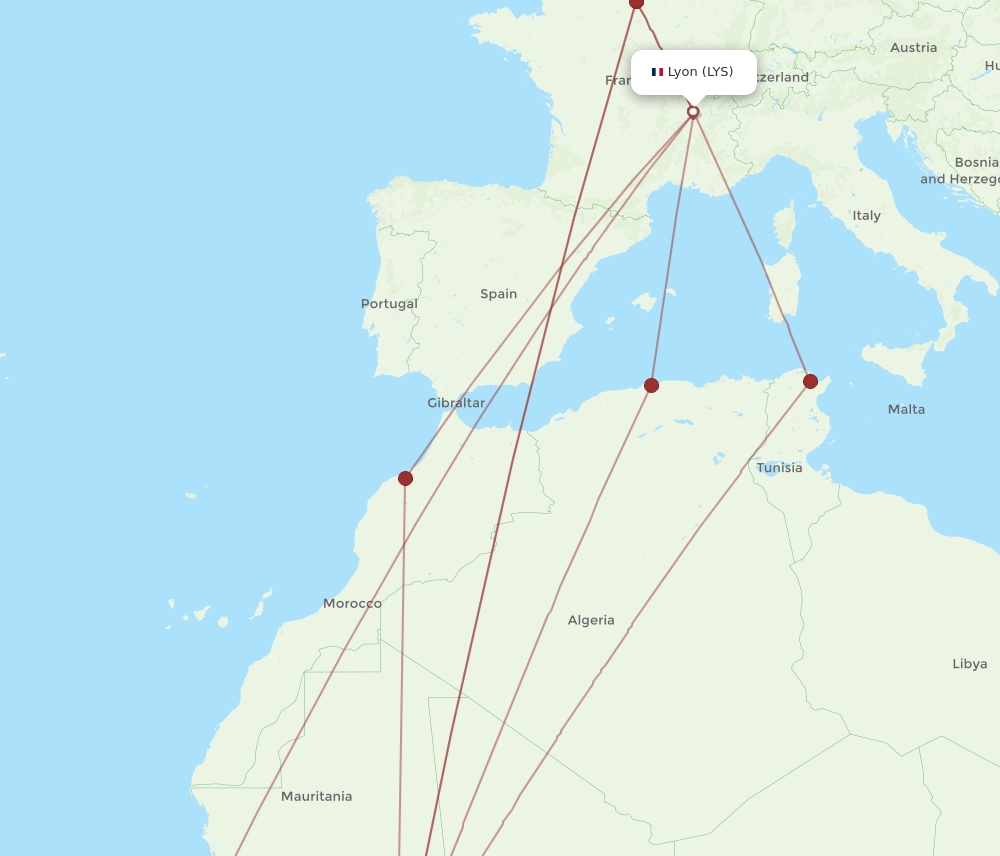 LYS to BKO flights and routes map