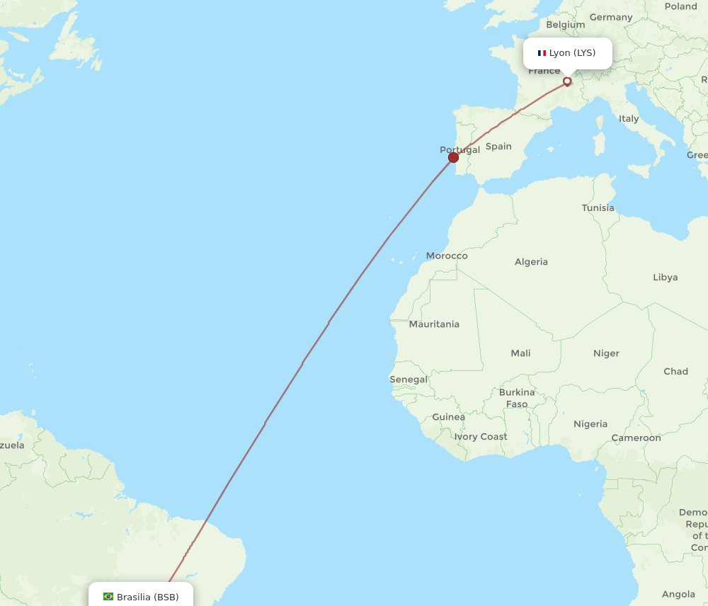 LYS-BSB flight routes