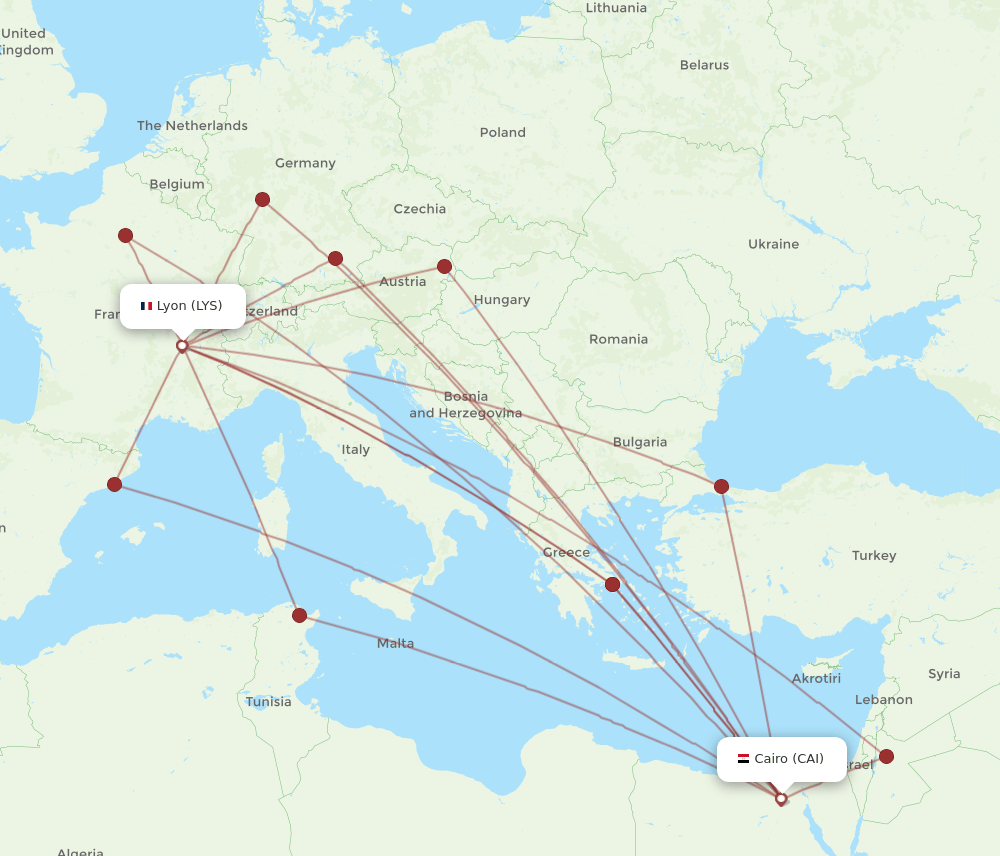 LYS-CAI flight routes